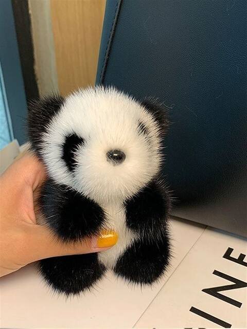 Cute and Beautiful Red Panda Imitation Mink Fur Pendant Car Keychain Plush Toy Doll Bag Pendant