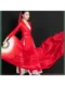 Classical Dance Long Floating Head Long Fan Dance Fan Big Red Wine Red Gradient Color Dance Fan Wanjiang Dance Fan