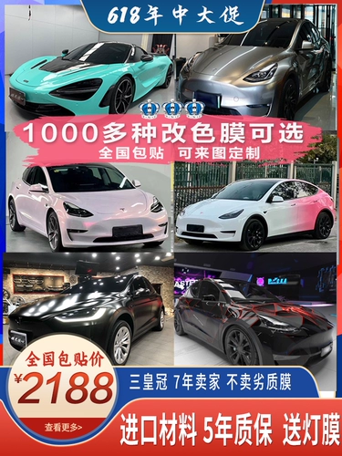 Автомобиль Pet Car Modification Пленка Tesla Full Car Body Plam