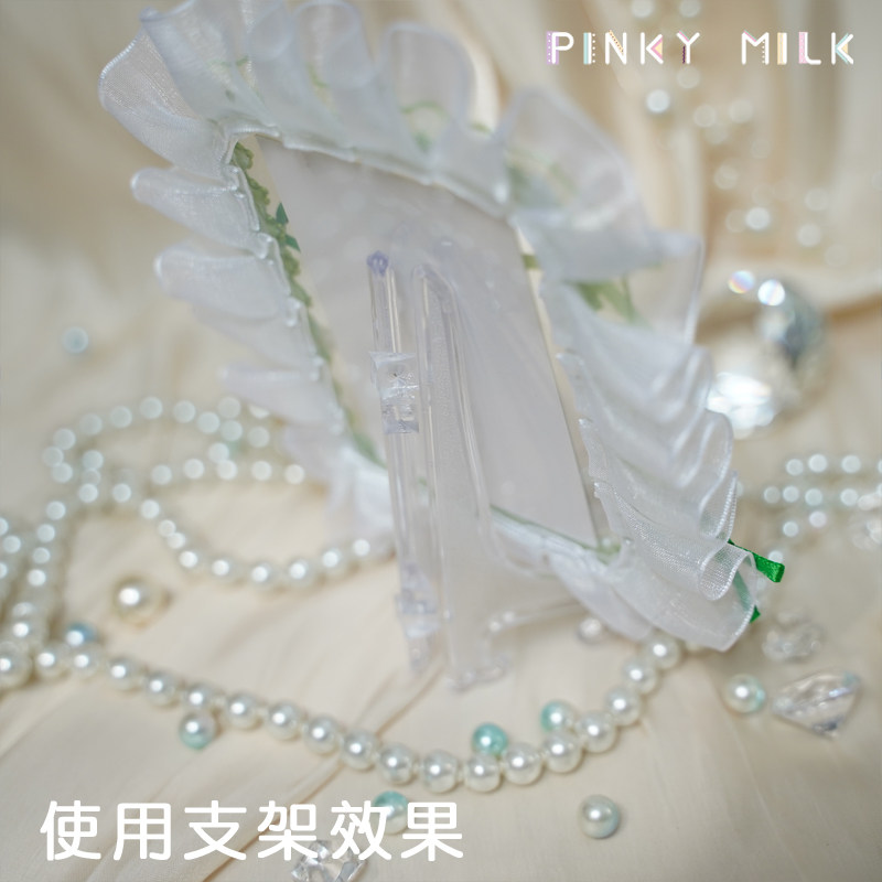Долина красоты 【pm痛包】原创蕾丝谷美拍立得卡套白菜价蝴蝶结胶套丝带小卡摆件 Pinkymilk