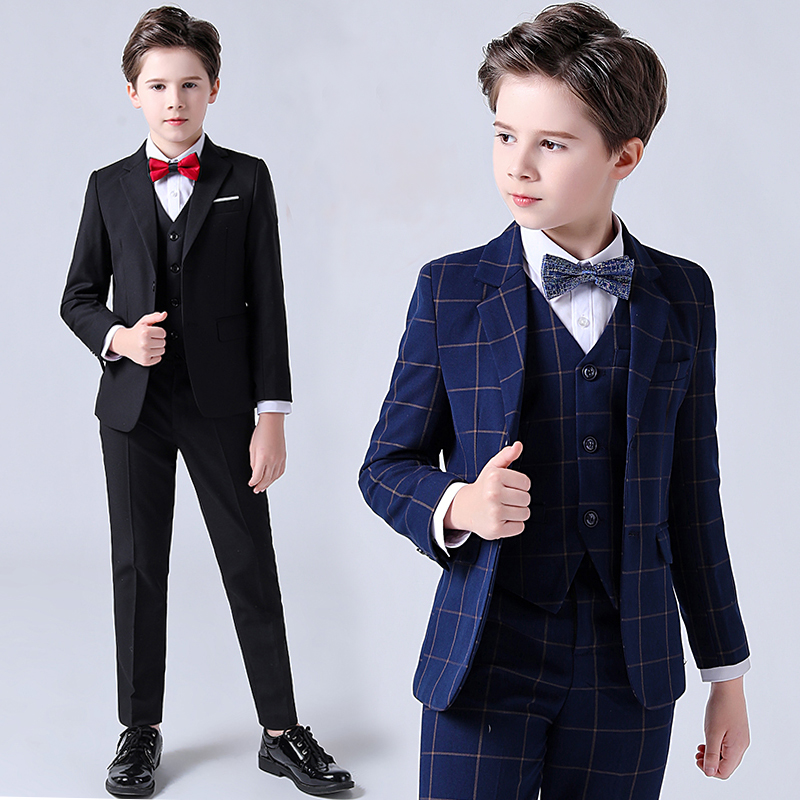 Boy's small suit suit Spring and autumn Korean version of children's gown boy host acting out to suit CUHK youngist Western-style suit
