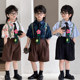 花童男童礼服夏季韩版儿童西装套装洋气短袖背带男孩主持人演出服