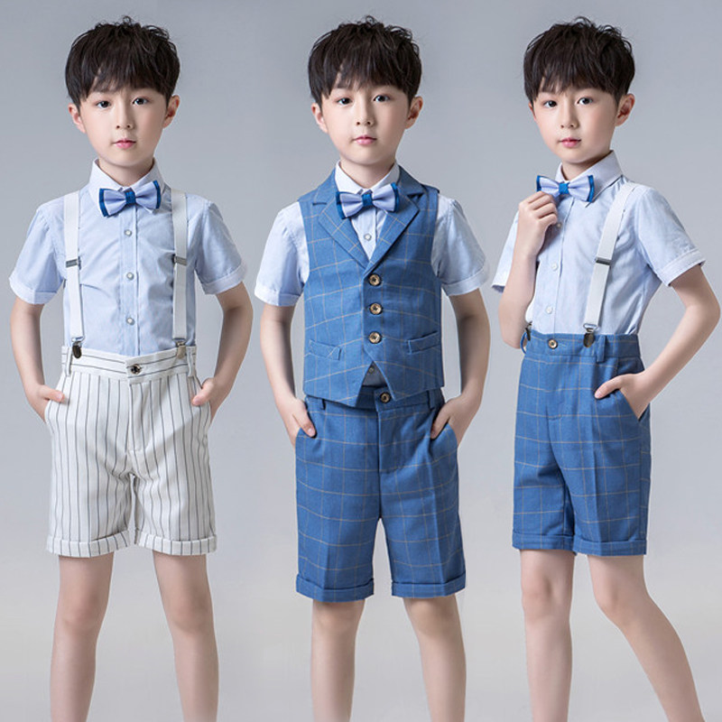 Boy's small suit suit Inn Wind Summer short sleeve Children's gown The men's handsome suit The big boy boy acting out of the suit