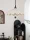 French Retro Restaurant Chandelier Retractable Bar Counter Bedroom Study Balcony Tea Table Living Room Cream Style Fabric Chandelier