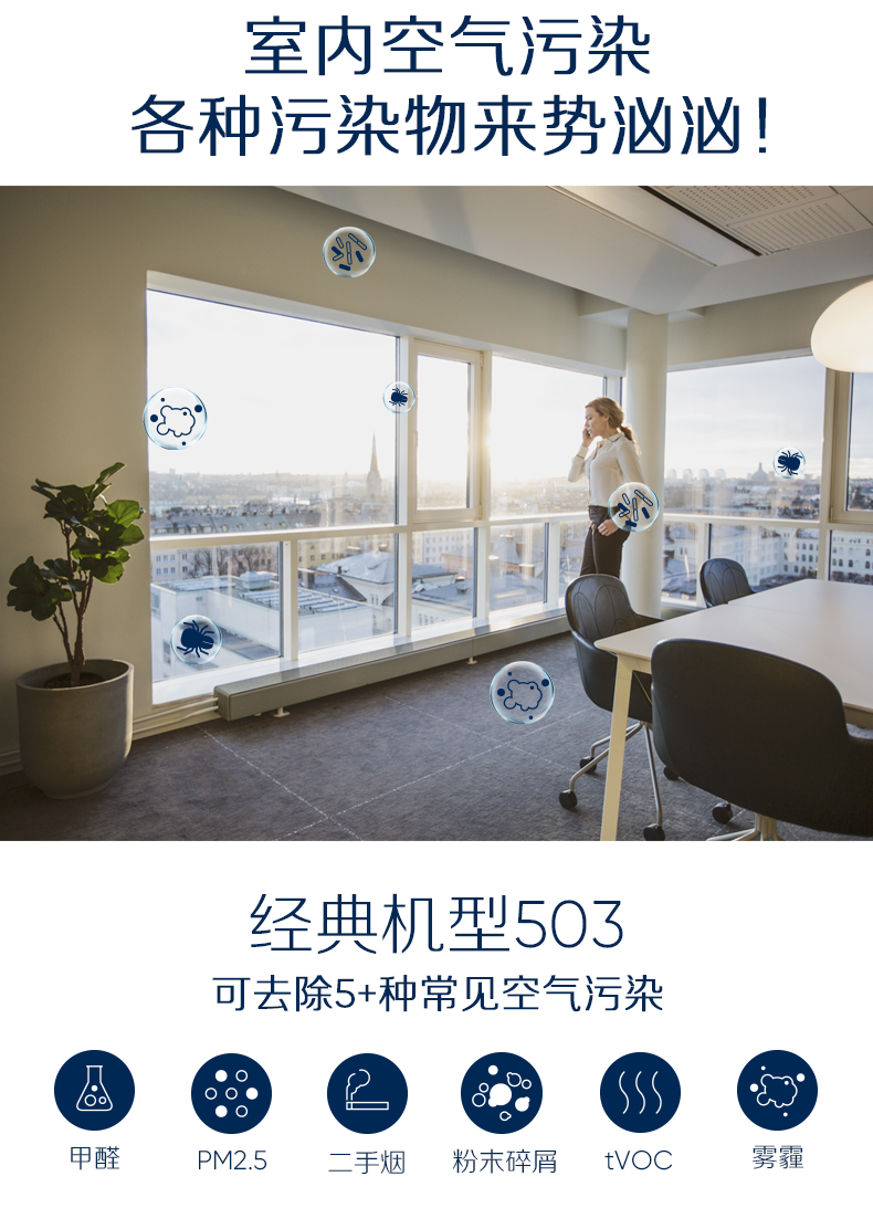 Máy lọc không khí gia đình Thụy Điển Blueair / Blueair 503 Hiệu quả cùng với PM2.5 smog formaldehyd máy lọc không khí có tốt không