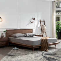 -Chen black walnut bed solid wood bed 1 5 m 1 8 meters bei ou gentry bedroom nuptial bed furniture