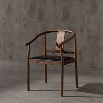 Black Walnut all solid wood book chair home simple modern dining chair new Chinese chair comfortable back chair study furniture