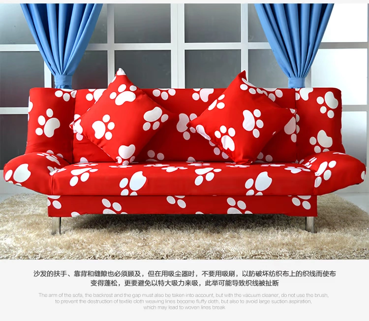 Đơn giản sofa căn hộ nhỏ trải giường đôi sofa có thể gập lại lười biếng sofa vải sofa giường 1,8 m ba - Ghế sô pha