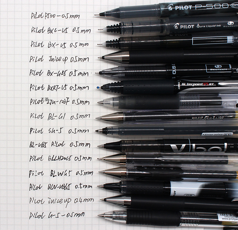Japan pilot Baile pen P 500) juice juice pen) V5 gel pen black large capacity water pen signature pen
