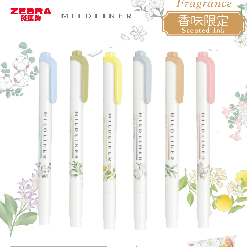 ZEBRA斑马香味荧光笔限定带花香WKT7记号笔彩色划重点学生用标记