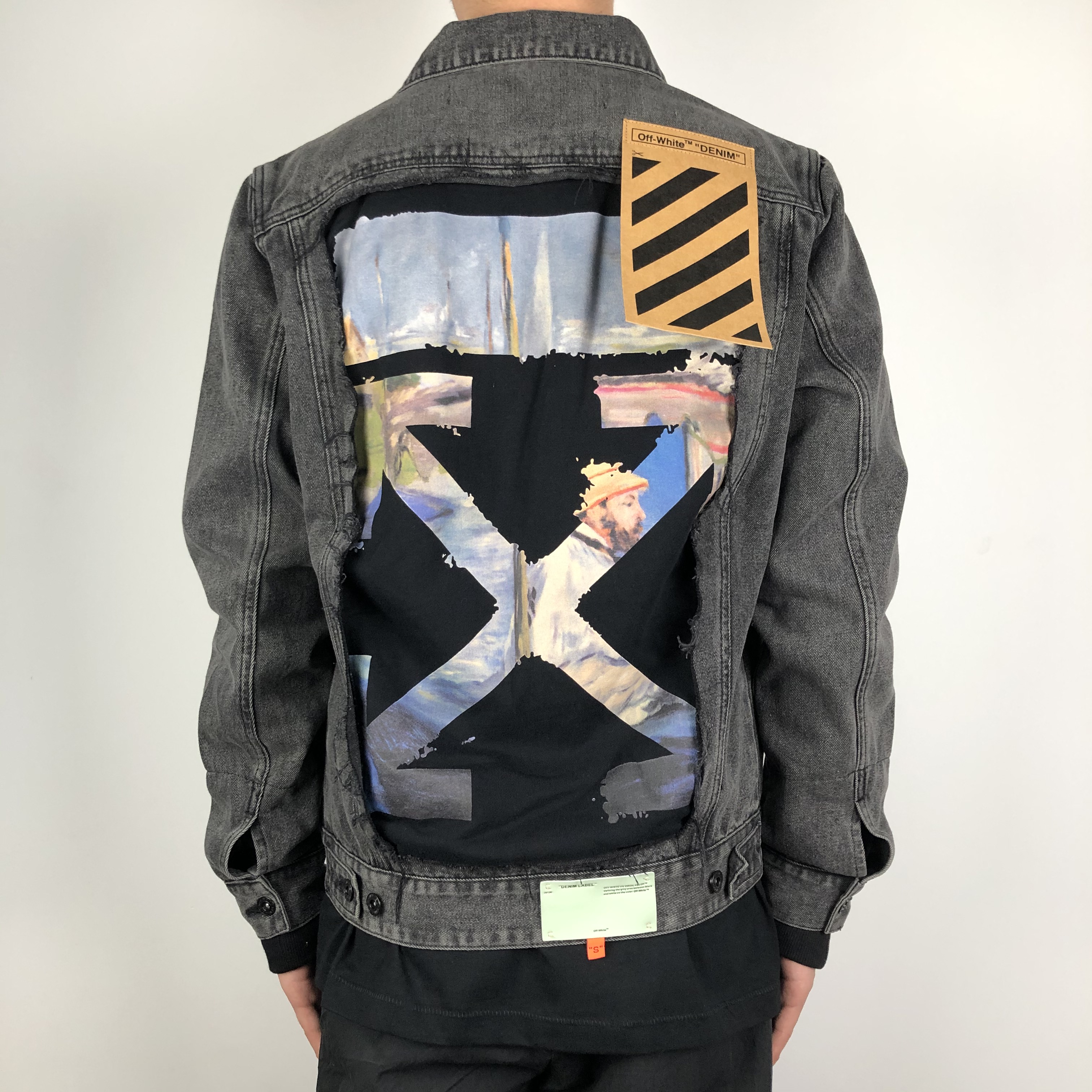 off white oil painting denim jacket