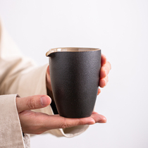 Black pottery Japanese style Cup male cup tea leak set simple ceramic large tea tea tea kung fu tea accessories