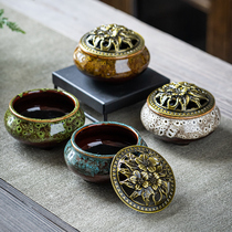 Incense burner household indoor sandalwood stove large mosquito coil holder agarwood aroma aromatherapy ceramic incense tea ceremony