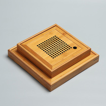 Bamboo small tea tray household square dry bubble tray small bamboo mini water storage tray Tea Sea station kung fu tea set