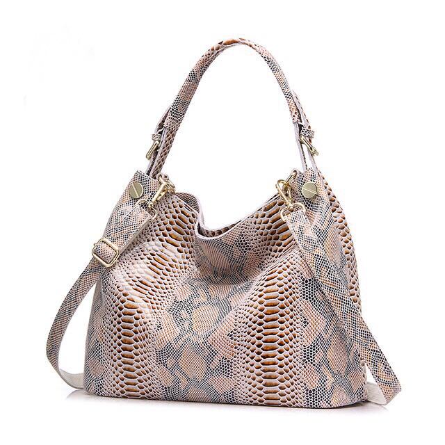Fat Ball Sauce~Studio Genuine Leather Export Snake Pattern Large Capacity Single Shoulder Crossbody Casual Cowhide Tote Bag