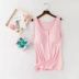 Modal cho con bú vest với miếng đệm ngực miễn phí mặc áo ngực của mẹ vest vest trước khi cho ăn có thể được mặc bên ngoài mùa hè mỏng ao day dep Áo vest