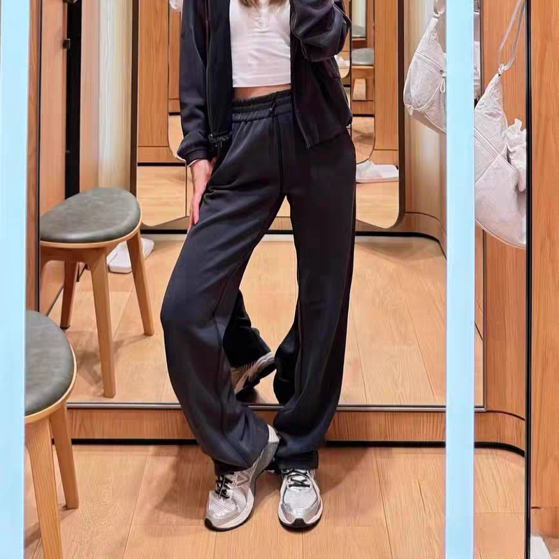 Soft Women's Modal Air Layer Yoga Pants, Loose Straight-Leg Drape Wide-Leg Pants, Sports High-Waisted Slimming