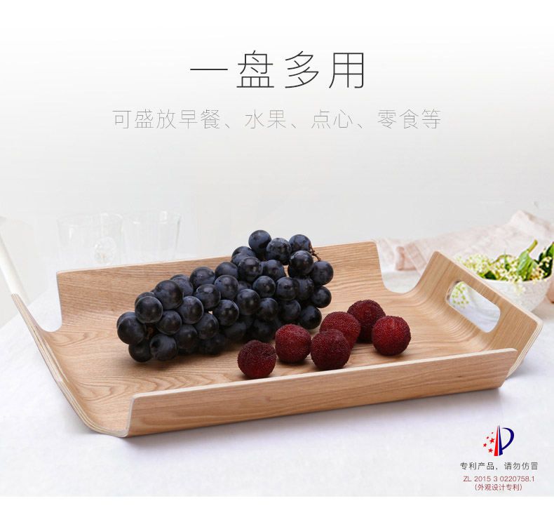 Hình trái tim hình chữ nhật khay gỗ sáng tạo khay trà cup tấm Châu Âu trái cây lớn khay tráng miệng bánh mì bộ đồ ăn