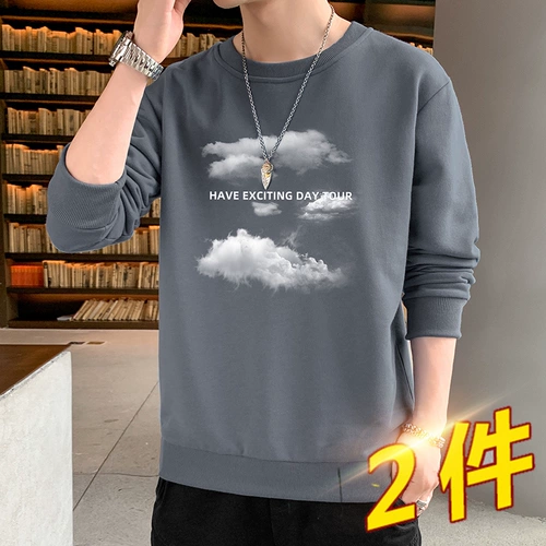 Осенний трендовый лонгслив, круглый воротник, подходит для подростков