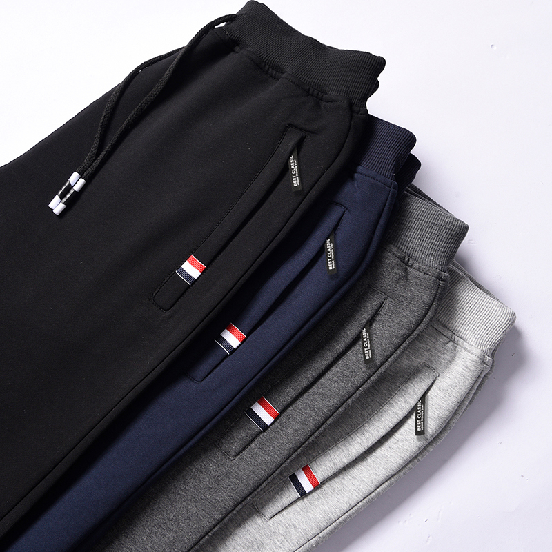 Spring and Autumn Pants, Casual Pants, Elastic Waist, Versatile, Pockets, Zipper, Nine-Point Length, Jogger Pants, Men's Sweatpants, Men's Pants