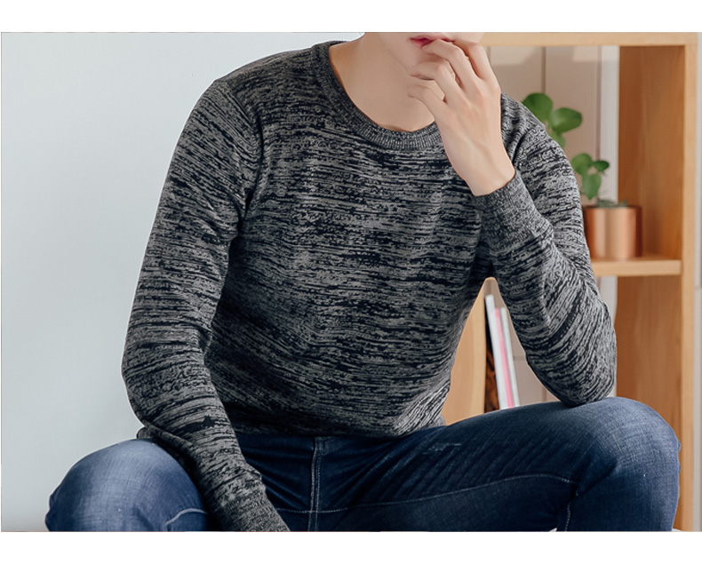 Áo thun dài tay mùa thu nam Hàn Quốc phiên bản cổ tròn rộng rãi từ bi mỏng áo len cotton mùa thu mặc áo sơ mi nam triều t shirt