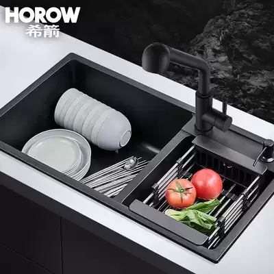 Xijian kitchen sink Single sink Quartz stone double sink package Thickened sink Brushed sink Sink Sink sink sink