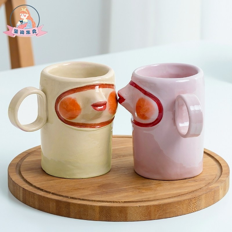 The Seal is happy to be original personality trendy ceramic Mark cup creative wedding gift home lovers cup coffee cup