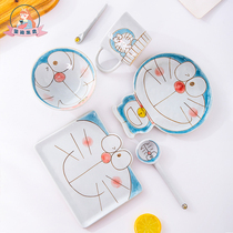Seal of the Seal Welcome Day Style Creativity Home Ceramic Machine Cat Cutlery Suit Cute Cartoon Mark Cups Bowl spoons