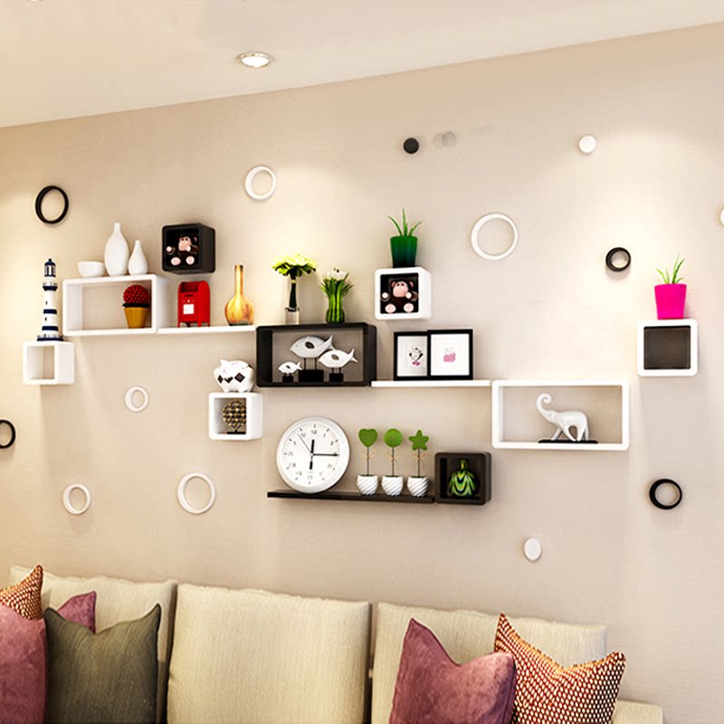 Nordic style creative panel hanging wall frame decoration floral frame without punching frame wall mounted shelf