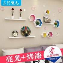 Bookshelf Wall shelf Hanging wall decorative rack Wall wall hanging wine rack Simple modern bookcase Small cabinet Wall cabinet