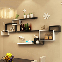 Bedroom balcony Decorative wall shelf Punch-free wall hanging storage Bedroom hanging wall partition wall cabinet