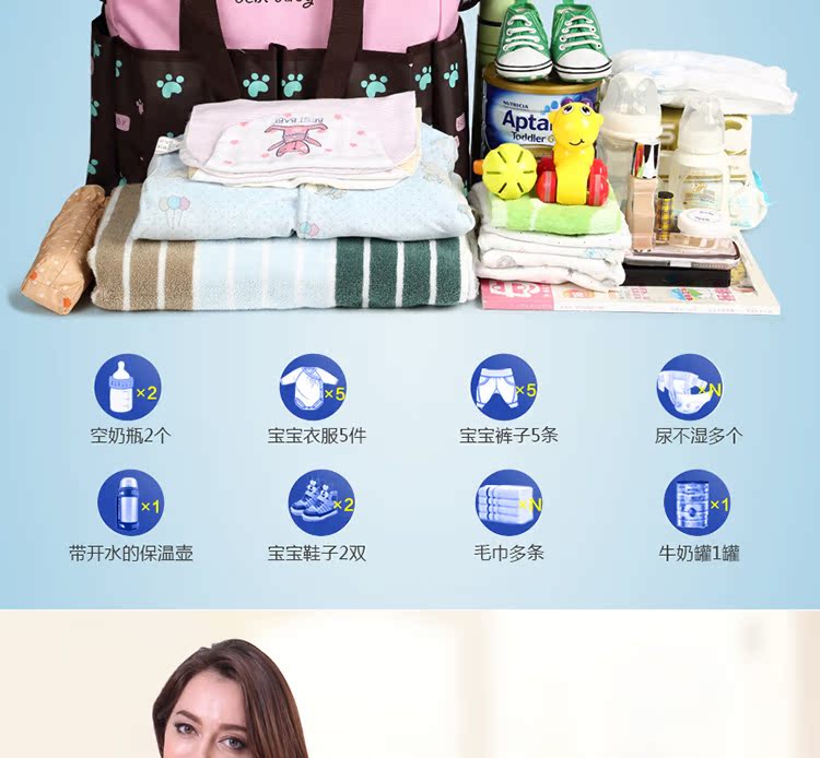 Đa chức năng công suất lớn túi xách tay túi Xác Ướp phụ nữ mang thai sau sinh nguồn cung cấp bà mẹ và trẻ em ra khỏi dòng Messenger túi balo cho mẹ bỉm sữa