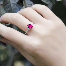 925 sterling silver ruby ring female index finger Korean ring Ruby Ruby Ring female