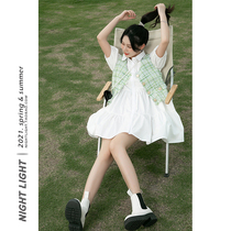 Small aromas of rough flowers short Machial shirt dress Two sets Fashion suit woman Summer Bubbly Sleeves Dress Short Skirt