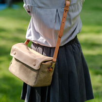 cam-in Italian genuine leather waterproof canvas handmade SLR mirrorless camera backpack shoulder bag photography cross-body bag