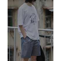 Crisis Youth retro baseball print short sleeve T-shirt men Japanese loose round neck casual pop half sleeve top