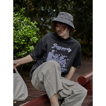 Crisis youth retro band playing printed T-shirt male and female summer new day system easing 100 hitch short sleeve wave