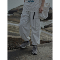 Crisis youth straight casual pants mens leg spring and summer thin tooling ankle-length pants Tide brand wear white long pants