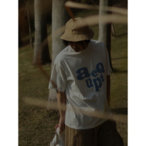 Crisis youth short-sleeved T-shirt male fun patch female Japanese retro round neck summer leisure student coat tee tide