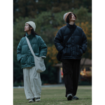 Crisis youth down jacket male short slim slim slim thin winter Japanese solid color stand collar coat warm cotton jacket