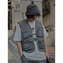 Crisis Youth Short vest mens tide outside 2021 new summer tooling function wind multi pocket vest