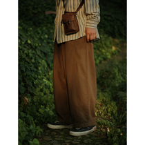 Crisis youth Lantern wide leg pants mens Tide brand casual solid color Japanese retro loose drop straight overalls