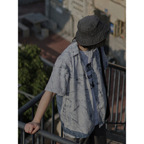 Crisis youth short-sleeved shirt male Cuban collar Hawaiian wind Japanese beach thin summer coat flower shirt tide