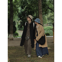 Crisis Youth Wind Jersey Mens Middle Coat New Autumn Winter Day Students Great Coat Retro Easy to Knees Woman