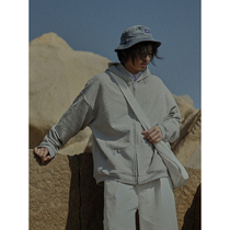 Crisis youth solid color hooded sweater new male Japanese basic casual loose cardigan coat hoodie tide tide