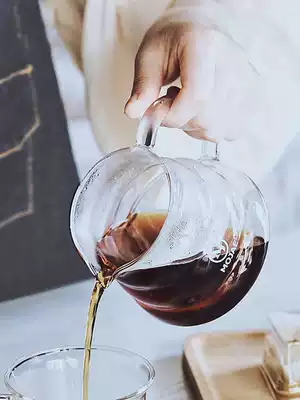 Glass hand-punched coffee pot sharing pot cloud pot heat-resistant glass pot coffee filter pot