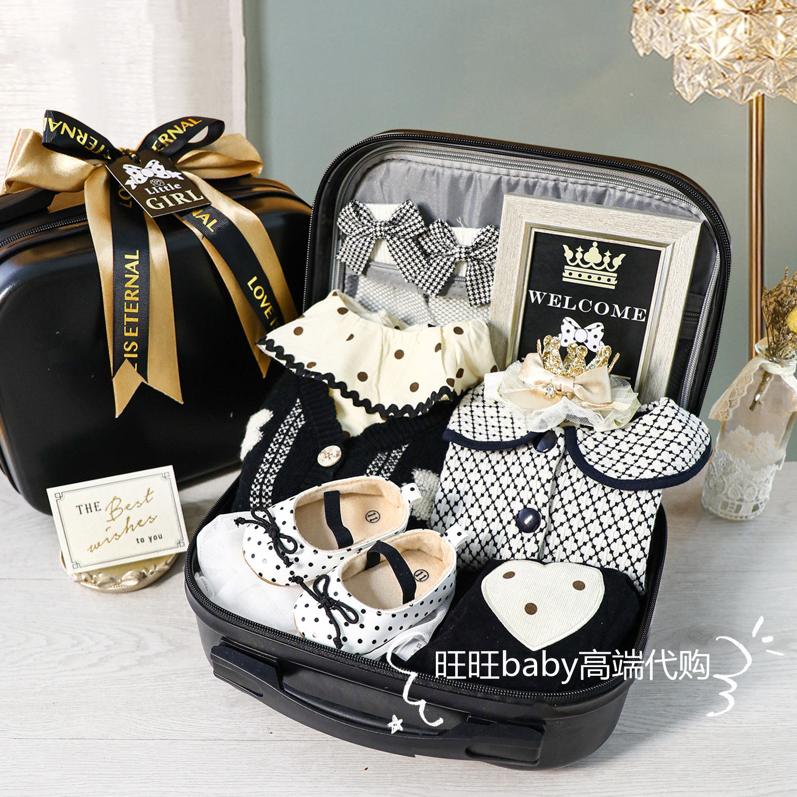 Counter newborn baby clothes baby girl spring autumn winter suit small fragrance princess dress full moon hundred days birthday gift box