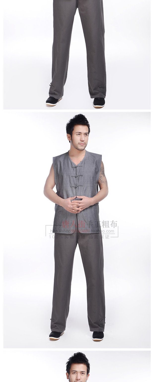 Trang phục dân tộc trung niên ngựa ổn định Trung Quốc Tang phù hợp với vải cotton cũ áo len thô cộng với phân bón để tăng màu đen và trắng rắn áo thể thao