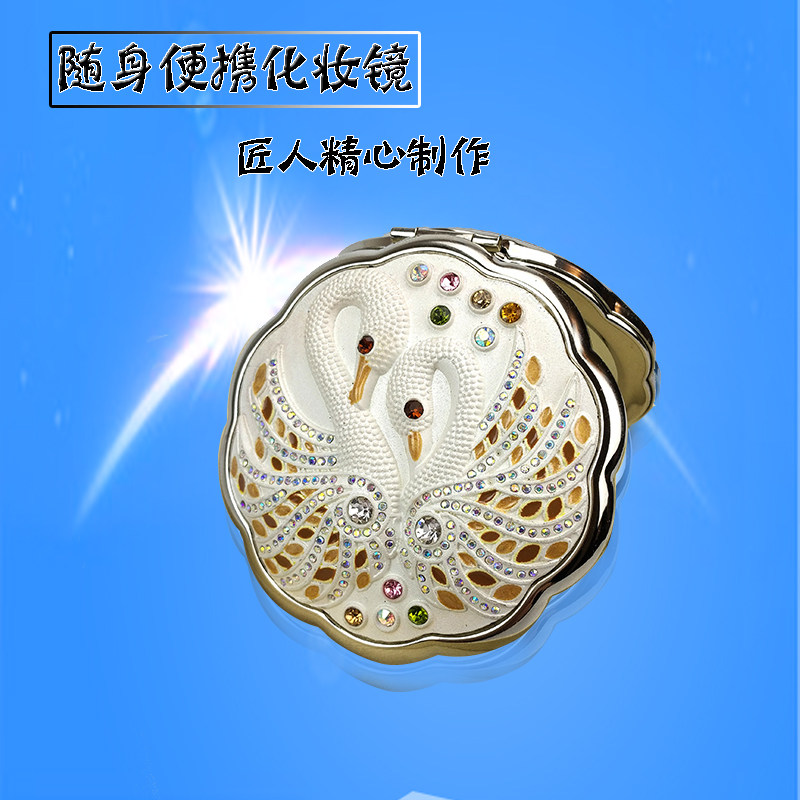 Russia Makeup Mirror Mini Portable Princess Mirror Double-sided Enlarged Folding Portable Small Round Mirror Gift