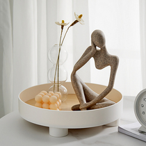 ins Nordic plastic tray round desktop cosmetics storage plate fragrant ornaments homestay photo props accessories
